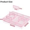 imageMarbrasse Desk Drawer Organizer Metal Mesh Drawer Organizer Tray with 5 Adjustable CompartmentsDesk Organizers and Accessories for HomeOfficeKitchenMakeupVanity BlackPink