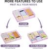 imageMarbrasse Desk Drawer Organizer Metal Mesh Drawer Organizer Tray with 5 Adjustable CompartmentsDesk Organizers and Accessories for HomeOfficeKitchenMakeupVanity BlackPurple