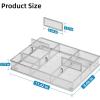 imageMarbrasse Desk Drawer Organizer Metal Mesh Drawer Organizer Tray with 5 Adjustable CompartmentsDesk Organizers and Accessories for HomeOfficeKitchenMakeupVanity BlackSilver