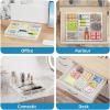 imageMarbrasse Desk Drawer Organizer Metal Mesh Drawer Organizer Tray with 5 Adjustable CompartmentsDesk Organizers and Accessories for HomeOfficeKitchenMakeupVanity BlackWhite