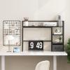 imageMarbrasse Desk Shelf with Drawer 40quot Desk Hutch for Computer Monitor Wooden Desktop Bookshelf Storage Rack for Home Office Dorm  Dark BrownBlack