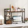 imageMarbrasse Desk Shelf with Drawer 40quot Desk Hutch for Computer Monitor Wooden Desktop Bookshelf Storage Rack for Home Office Dorm  Dark BrownDark Brown