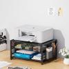 imageMarbrasse Metal Printer Stand for Desk with Storage Drawer and 2 Pen Holders 2Tier Desktop Organizer Printer Table for Home Office MultiPurpose Desk Organizer for Fax Machine Scanner FilesBlackBlack