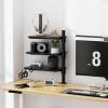 imageMarbrasse 3Tier Clamp on Desk Shelf Adjustable Above or Under Desktop Storage Shelf 360Rotatable Wood Standing Desk Organizer with HooksDesk Storage for Gaming DevicesBlackBlack