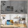 imageMarbrasse 3Tier Clamp on Desk Shelf Adjustable Above or Under Desktop Storage Shelf 360Rotatable Wood Standing Desk Organizer with HooksDesk Storage for Gaming DevicesBlackBrown
