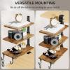 imageMarbrasse 3Tier Clamp on Desk Shelf Adjustable Above or Under Desktop Storage Shelf 360Rotatable Wood Standing Desk Organizer with HooksDesk Storage for Gaming DevicesBlackBrown