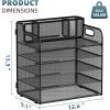 imageMarbrasse 5 Tier Paper Organizer with 3 Pen Holders Mesh Desk File Organizer with Handle Paper Sorter Desk Organizer for Home Office SuppliesBlack5 Tier With 3 Pen Holders
