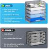imageMarbrasse 5 Tier Paper Organizer with 3 Pen Holders Mesh Desk File Organizer with Handle Paper Sorter Desk Organizer for Home Office SuppliesBlack5 Tier  Grey