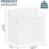 imageMarbrasse 5 Tier Paper Organizer with 3 Pen Holders Mesh Desk File Organizer with Handle Paper Sorter Desk Organizer for Home Office SuppliesBlack5 Tier With 3 Pen Holders  White