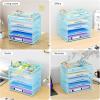 imageMarbrasse 5 Tier Paper Organizer with 3 Pen Holders Mesh Desk File Organizer with Handle Paper Sorter Desk Organizer for Home Office SuppliesBlackMesh File Organizer 5cblue