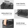 imageMarbrasse 5 Tier Paper Organizer with 3 Pen Holders Mesh Desk File Organizer with Handle Paper Sorter Desk Organizer for Home Office SuppliesBlackMesh File Organizer 5cb