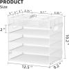 imageMarbrasse 5 Tier Paper Organizer with 3 Pen Holders Mesh Desk File Organizer with Handle Paper Sorter Desk Organizer for Home Office SuppliesBlackMesh File Organizer 5cw