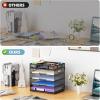 imageMarbrasse 5 Tier Paper Organizer with 3 Pen Holders Mesh Desk File Organizer with Handle Paper Sorter Desk Organizer for Home Office SuppliesBlackMesh File Organizer 5cb