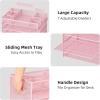 imageMarbrasse 5 Tier Paper Organizer with 3 Pen Holders Mesh Desk File Organizer with Handle Paper Sorter Desk Organizer for Home Office SuppliesBlackMesh File Organizer 5 Tierpink