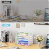 imageMarbrasse 5Tier Desk Organizer with File HolderPaper Letter Tray OrganizerDesktop File Organizer with Adjustable CompartmentsMesh Desk Organizers and Accessories for Office SuppliesBlackWhite