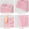 imageMarbrasse 5Tier Desk Organizer with File HolderPaper Letter Tray OrganizerDesktop File Organizer with Adjustable CompartmentsMesh Desk Organizers and Accessories for Office SuppliesBlackPink