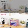 imageMarbrasse 5Tier Desk Organizer with File HolderPaper Letter Tray OrganizerDesktop File Organizer with Adjustable CompartmentsMesh Desk Organizers and Accessories for Office SuppliesBlackPink