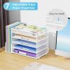imageMarbrasse 5Tier Desk Organizer with File HolderPaper Letter Tray OrganizerDesktop File Organizer with Adjustable CompartmentsMesh Desk Organizers and Accessories for Office SuppliesBlackWhite