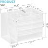 imageMarbrasse 5Tier Desk Organizer with File HolderPaper Letter Tray OrganizerDesktop File Organizer with Adjustable CompartmentsMesh Desk Organizers and Accessories for Office SuppliesBlackWhite