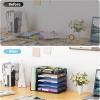 imageMarbrasse 5Tier Desk Organizer with File HolderPaper Letter Tray OrganizerDesktop File Organizer with Adjustable CompartmentsMesh Desk Organizers and Accessories for Office SuppliesBlackBlack