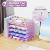 imageMarbrasse 5Tier Desk Organizer with File HolderPaper Letter Tray OrganizerDesktop File Organizer with Adjustable CompartmentsMesh Desk Organizers and Accessories for Office SuppliesBlackPurple