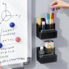 imageMarbrasse Acrylic Magnetic Pen Holder 2 Pack Dry Erase Marker Holder Magnetic Whiteboard Pencil Holders for Refrigerator Locker School and OfficeClear2P Magnetic Plastic HolderGrey