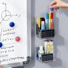 imageMarbrasse Acrylic Magnetic Pen Holder 2 Pack Dry Erase Marker Holder Magnetic Whiteboard Pencil Holders for Refrigerator Locker School and OfficeClear2P Magnetic Plastic HolderClear