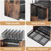 imageMarbrasse Desk organizer with Drawer 4Tier Wooden File Organizer with 5 Vertical File Holders and 2 Pen Holders Desk Organizers and Accessories for Home Office  Dark BrownWooden Mesh File OrganizerDark Brown