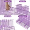 imageMarbrasse Desk organizer with Drawer 4Tier Wooden File Organizer with 5 Vertical File Holders and 2 Pen Holders Desk Organizers and Accessories for Home Office  Dark BrownPurple Vertical File Folder