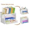 imageMarbrasse Desk organizer with Drawer 4Tier Wooden File Organizer with 5 Vertical File Holders and 2 Pen Holders Desk Organizers and Accessories for Home Office  Dark BrownWooden Mesh File OrganizerWhite