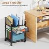 imageMarbrasse Rolling File Cart with Adjustable Dividers Mobile File Cabinet on Lockable Wheels Office Filing Cabinet Organizer Hanging File Folder Organizer for Home Office  Dark BrownBlack