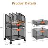 imageMarbrasse Rolling File Cart with Adjustable Dividers Mobile File Cabinet on Lockable Wheels Office Filing Cabinet Organizer Hanging File Folder Organizer for Home Office  Dark BrownDark Brown