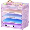 Mesh File Organizer 5 Tier-purple