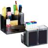 imageMarbrasse Acrylic Magnetic Pen Holder 2 Pack Dry Erase Marker Holder Magnetic Whiteboard Pencil Holders for Refrigerator Locker School and OfficeClear2P Magnetic Plastic HolderGrey