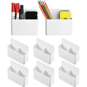 imageMabrasse 10p Magnetic Dry Erase Marker HolderPen and Eraser Holder for Whiteboard Magnet Pencil Cup Utility Storage Organizer for Office Refrigerator Locker and Metal Cabinets 10 PackMagholder8pcs