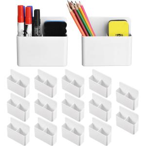 imageMabrasse 10p Magnetic Dry Erase Marker HolderPen and Eraser Holder for Whiteboard Magnet Pencil Cup Utility Storage Organizer for Office Refrigerator Locker and Metal Cabinets 10 PackMagholder16pcs