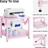 imageMarbrasse Label Holder for Rolls and Fanfold Labels Metal Thermal Label Printer Holder with Drawer Shipping Label StandSticker Roll Holder for Home Office Small BusinessBlackPink