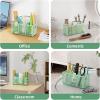 imageMarbrasse Mesh Pen Holder for DeskPencil Holder Desk Organizer 3 Adjustable CompartmentsPencil Cup with Handle Perfect for Classroom Office HomeMakeupArt PinkGreen