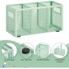imageMarbrasse Mesh Pen Holder for DeskPencil Holder Desk Organizer 3 Adjustable CompartmentsPencil Cup with Handle Perfect for Classroom Office HomeMakeupArt PinkGreen