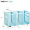 imageMarbrasse Mesh Pen Holder for DeskPencil Holder Desk Organizer 3 Adjustable CompartmentsPencil Cup with Handle Perfect for Classroom Office HomeMakeupArt PinkBlue