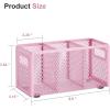 imageMarbrasse Mesh Pen Holder for DeskPencil Holder Desk Organizer 3 Adjustable CompartmentsPencil Cup with Handle Perfect for Classroom Office HomeMakeupArt PinkPink