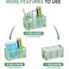 imageMarbrasse Mesh Pen Holder for DeskPencil Holder Desk Organizer 3 Adjustable CompartmentsPencil Cup with Handle Perfect for Classroom Office HomeMakeupArt PinkGreen