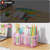 imageMarbrasse Mesh Pen Holder for DeskPencil Holder Desk Organizer 3 Adjustable CompartmentsPencil Cup with Handle Perfect for Classroom Office HomeMakeupArt PinkPink