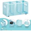 imageMarbrasse Mesh Pen Holder for DeskPencil Holder Desk Organizer 3 Adjustable CompartmentsPencil Cup with Handle Perfect for Classroom Office HomeMakeupArt PinkBlue