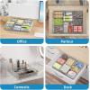 imageMarbrasse 2Pack Desk Drawer Organizer Metal Mesh Drawer Organizer Tray with 5 Adjustable CompartmentsDesk Organizers and Accessories for HomeOfficeKitchenMakeupVanity BlackSilver