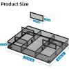 imageMarbrasse 2Pack Desk Drawer Organizer Metal Mesh Drawer Organizer Tray with 5 Adjustable CompartmentsDesk Organizers and Accessories for HomeOfficeKitchenMakeupVanity BlackBlack