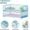 imageMarbrasse 2 Tier Paper Organizer Letter Tray Mesh File Organizer with Handle Paper Sorter Desk Organizer for Home Office Supplies  Black2 Tier Blue