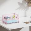 imageMarbrasse 2 Tier Paper Organizer Letter Tray Mesh File Organizer with Handle Paper Sorter Desk Organizer for Home Office Supplies  Black2 Tier Pink