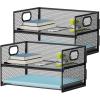 imageMarbrasse 2 Tier Paper Organizer Letter Tray Mesh File Organizer with Handle Paper Sorter Desk Organizer for Home Office Supplies  Black2 Tier Black2p