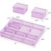 imageMarbrasse 3 Packs Desk Drawer Organizers Metal Mesh Dividers with 9 Adjustable Compartments Pen Organizer for Drawer Tray Box Accessories for DesktopKitchen MakeupPurplePurple